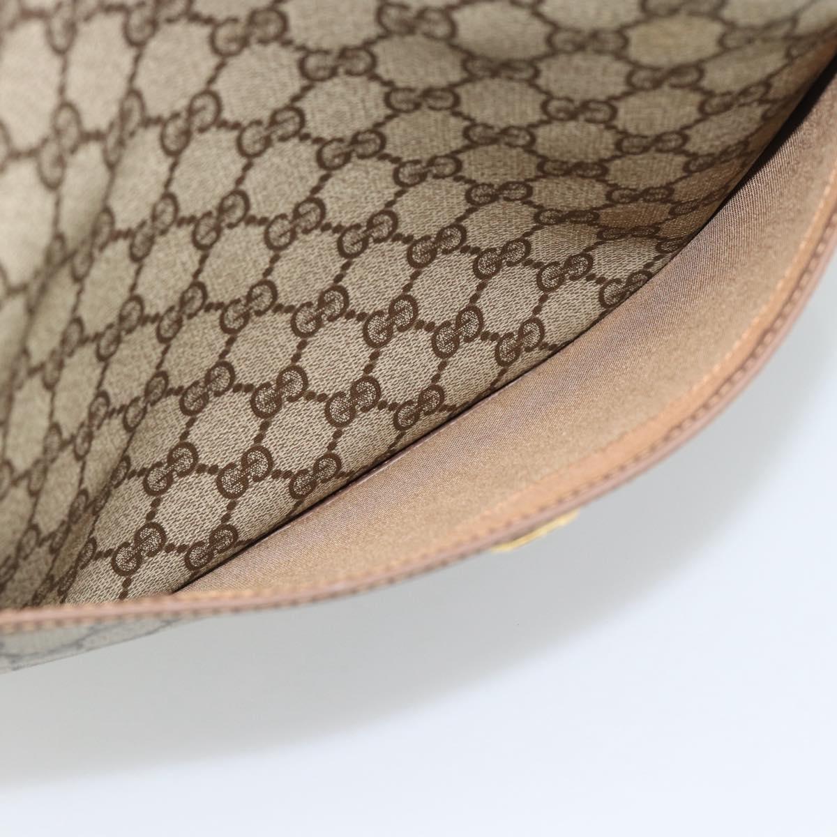 GUCCI GG Supreme Web Sherry Line Tote Bag PVC Beige Gold Auth 195609