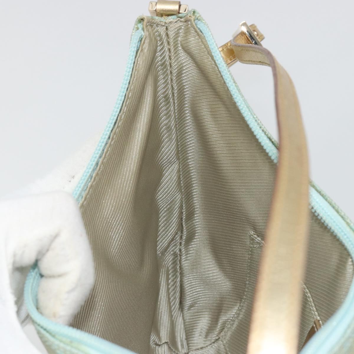 GUCCI GG Canvas Shoulder Bag Light Blue Gold 005 0813 Auth 195610A