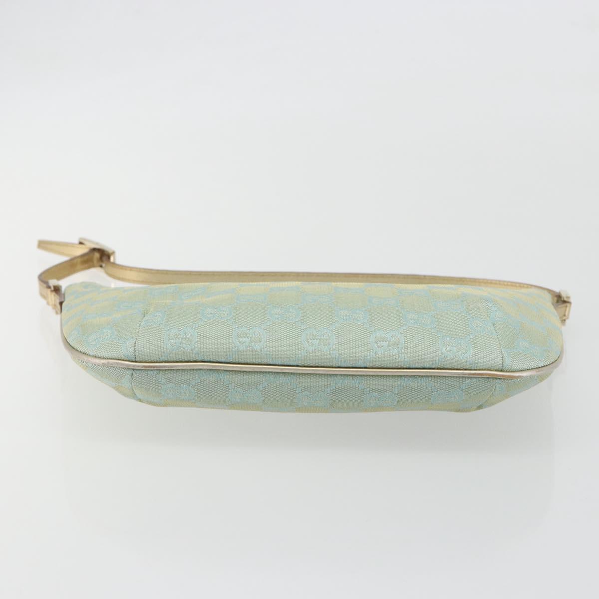 GUCCI GG Canvas Shoulder Bag Light Blue Gold 005 0813 Auth 195610A