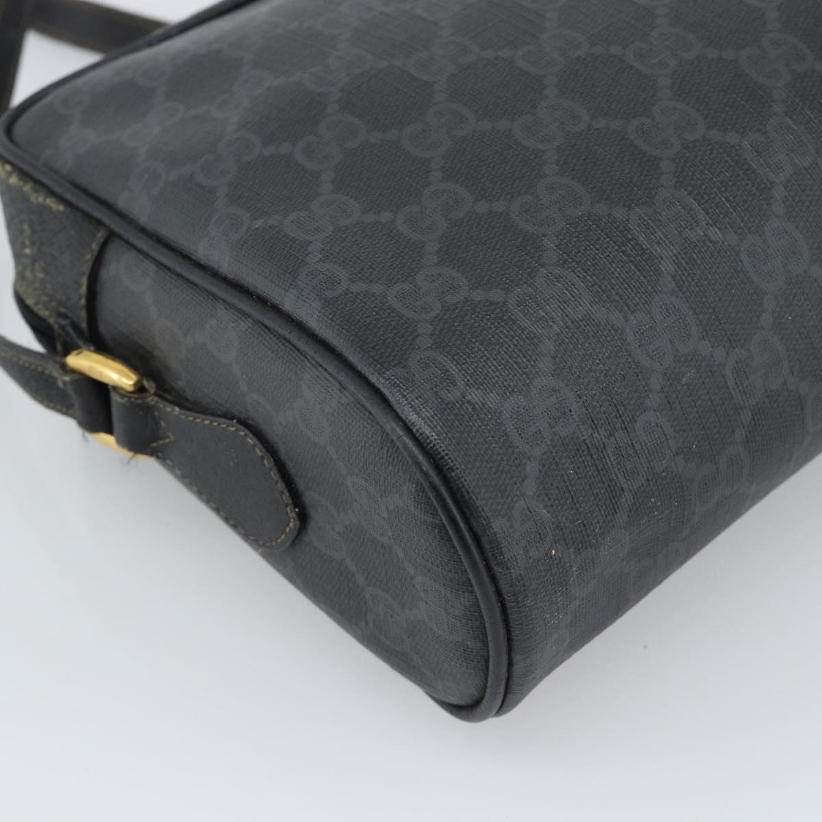 GUCCI GG Supreme Web Sherry Line Bag PVC Black Gold 72 02 088 Auth 195611