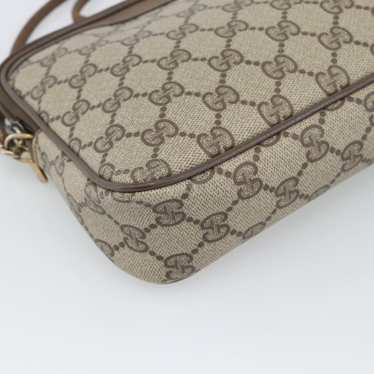 GUCCI GG Supreme Shoulder Bag PVC Beige Gold 89 02 068 Auth 195612
