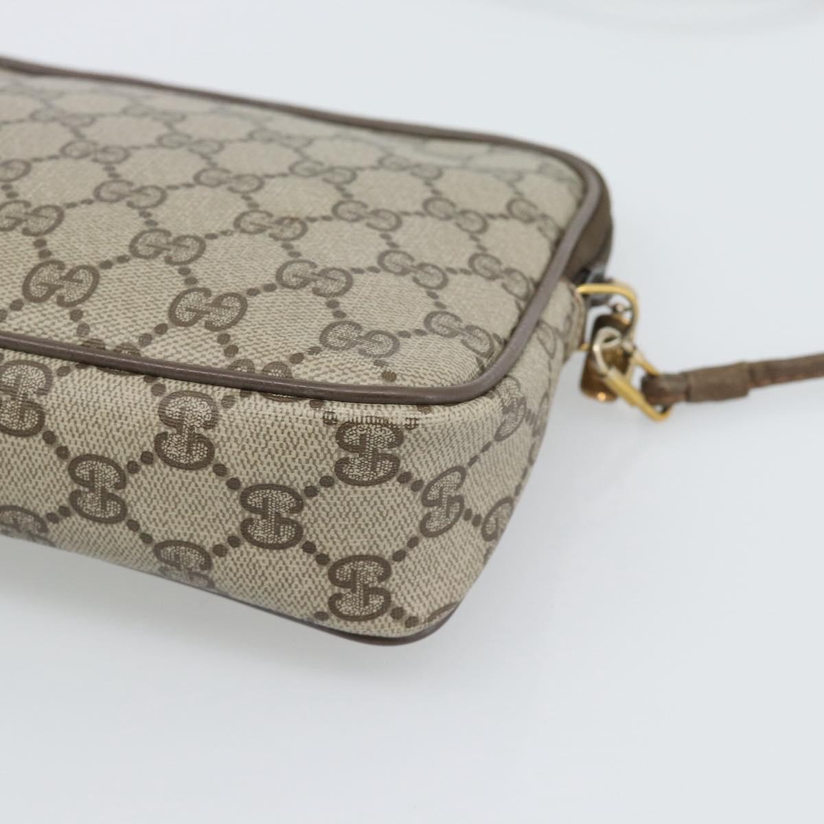 GUCCI GG Supreme Shoulder Bag PVC Beige Gold 89 02 068 Auth 195612