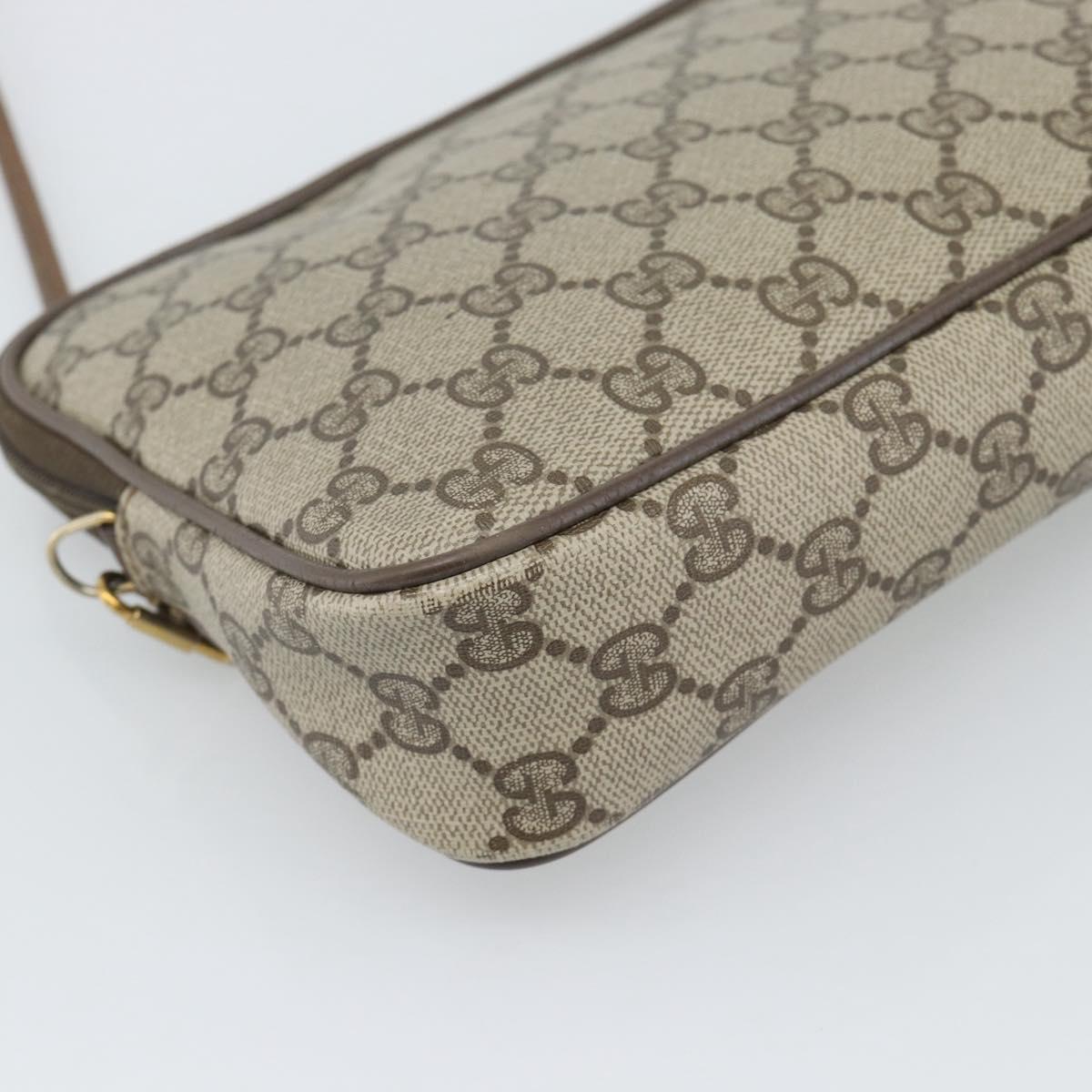 GUCCI GG Supreme Shoulder Bag PVC Beige Gold 89 02 068 Auth 195612