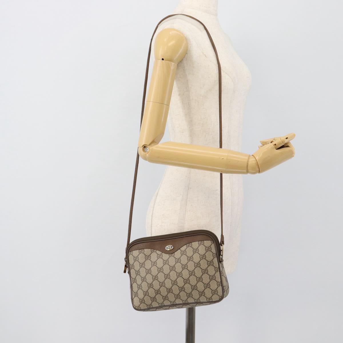 GUCCI GG Supreme Shoulder Bag PVC Beige Gold 89 02 068 Auth 195612