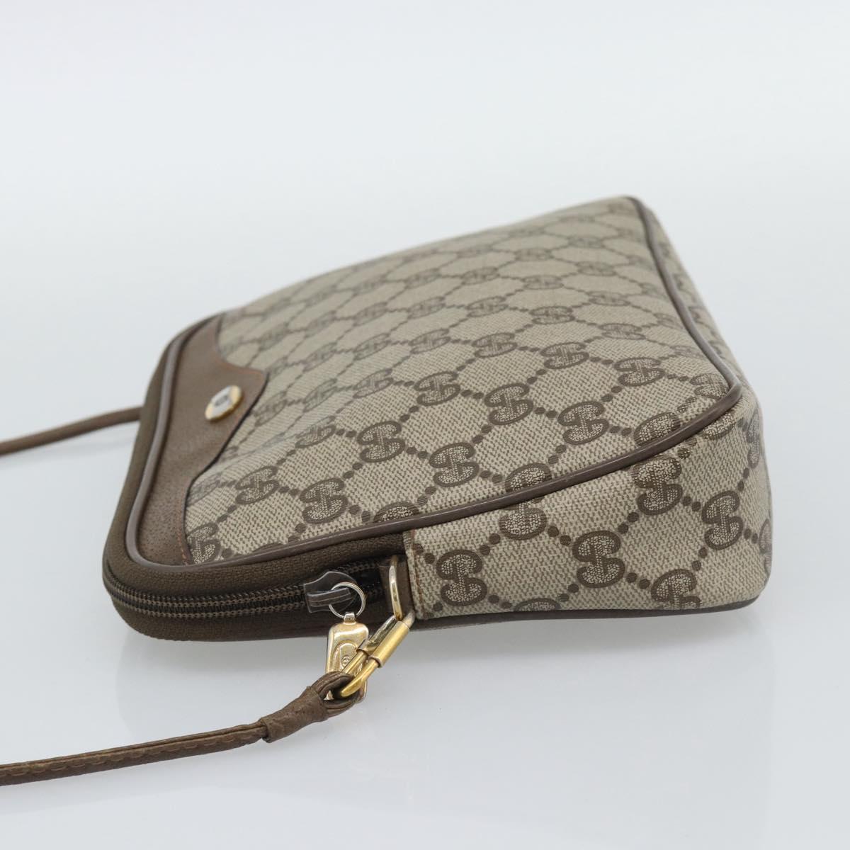 GUCCI GG Supreme Shoulder Bag PVC Beige Gold 89 02 068 Auth 195612