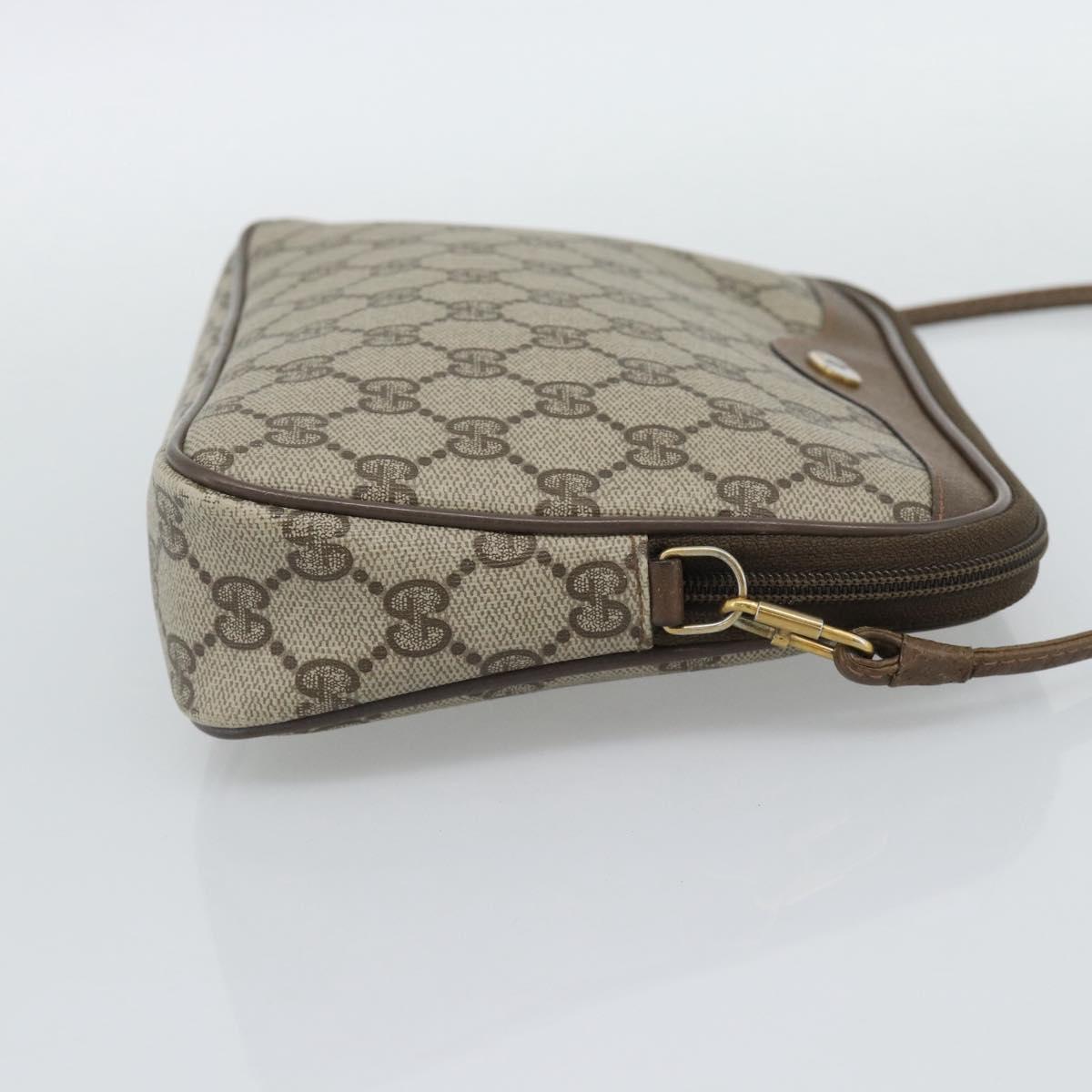 GUCCI GG Supreme Shoulder Bag PVC Beige Gold 89 02 068 Auth 195612