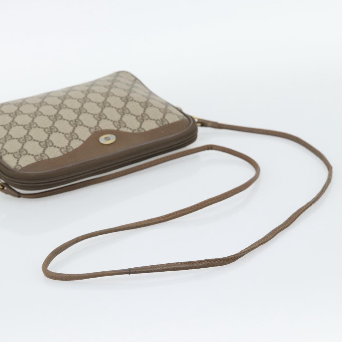 GUCCI GG Supreme Shoulder Bag PVC Beige Gold 89 02 068 Auth 195612