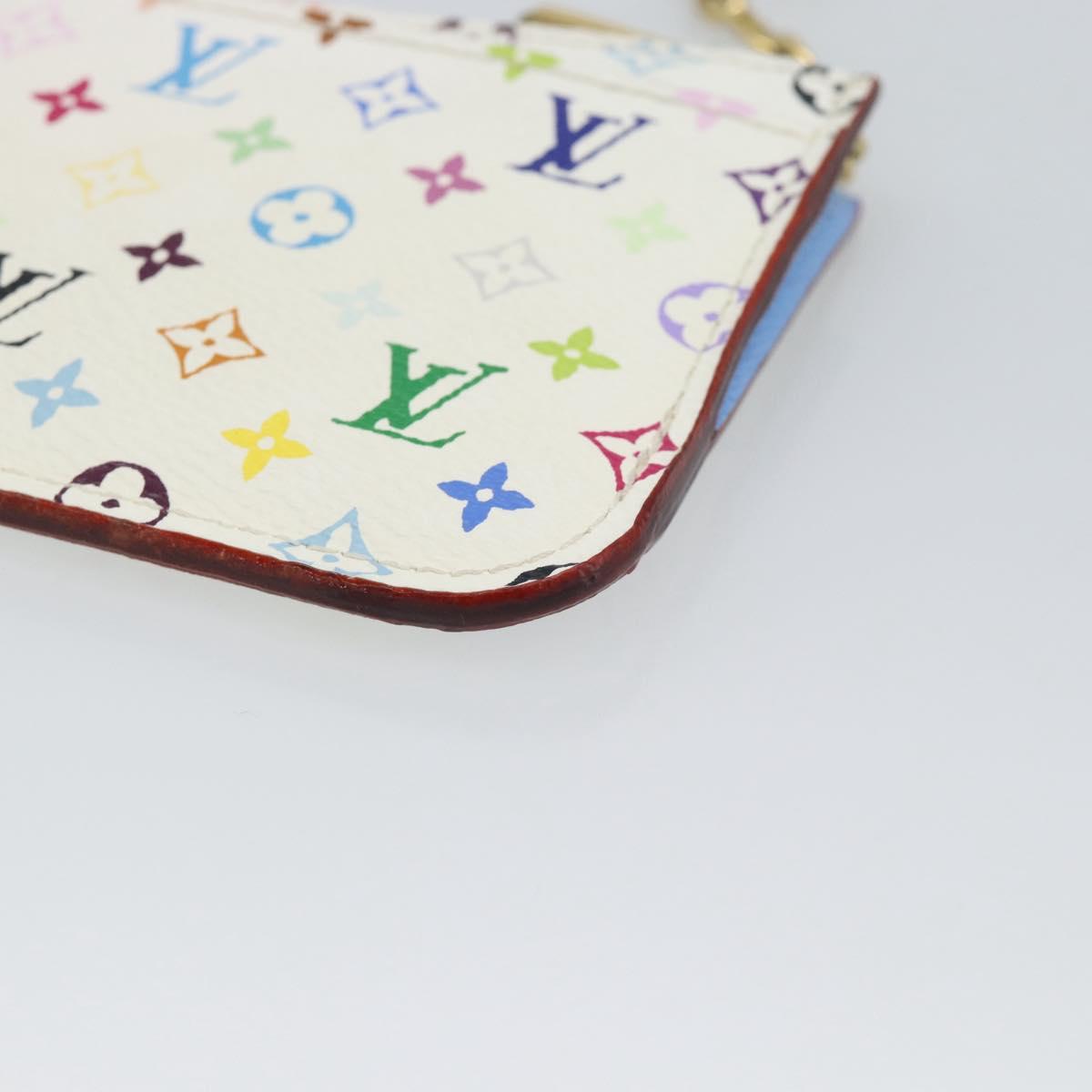 LOUIS VUITTON Monogram Multicolor Pochette Cles NM White M93733 LV Auth 195617V