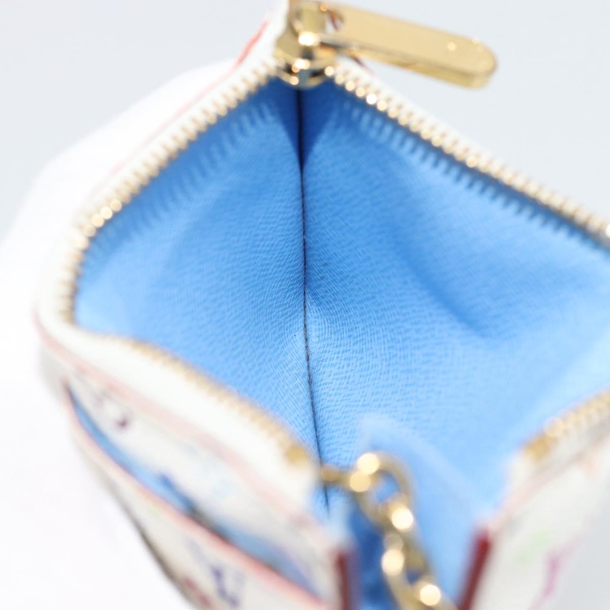 LOUIS VUITTON Monogram Multicolor Pochette Cles NM White M93733 LV Auth 195617V