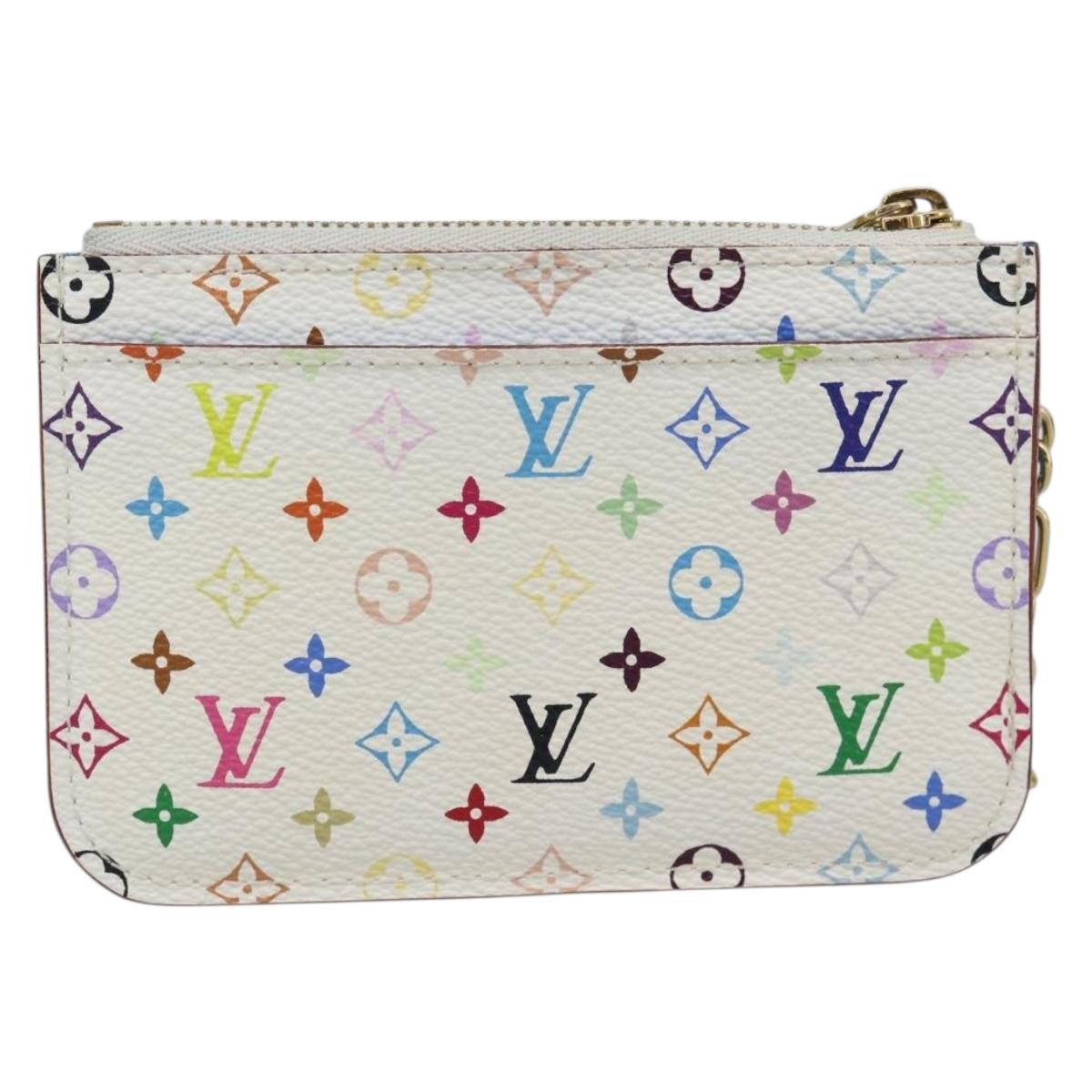 LOUIS VUITTON Monogram Multicolor Pochette Cles NM White M93733 LV Auth 195617V