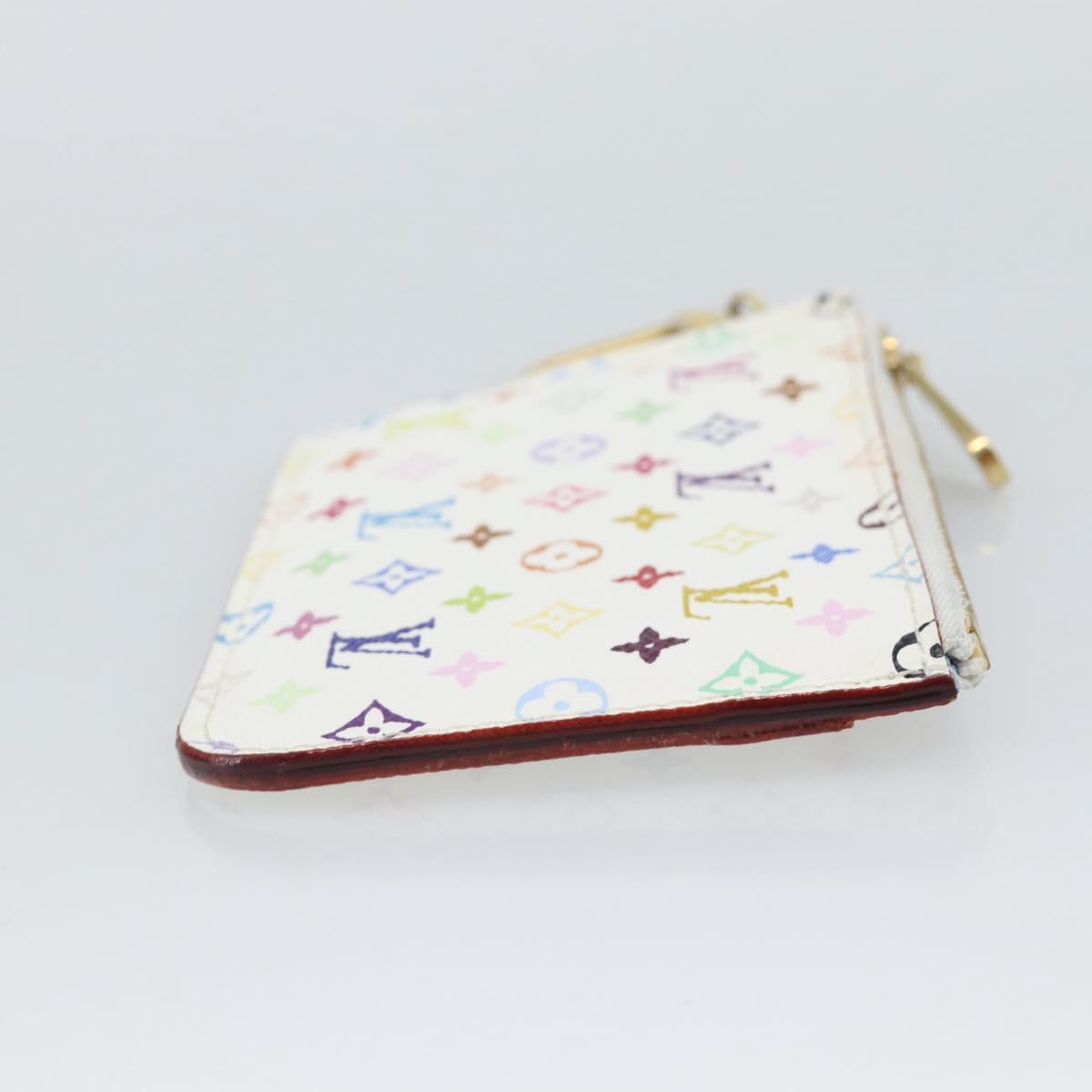 LOUIS VUITTON Monogram Multicolor Pochette Cles NM White M93733 LV Auth 195617V