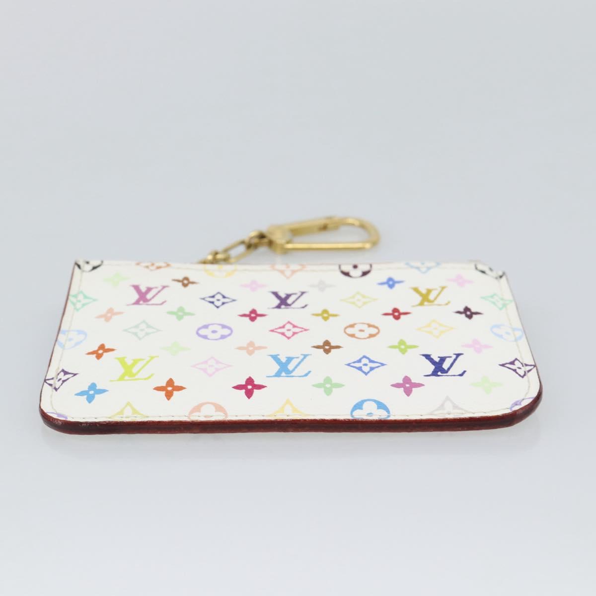 LOUIS VUITTON Monogram Multicolor Pochette Cles NM White M93733 LV Auth 195617V