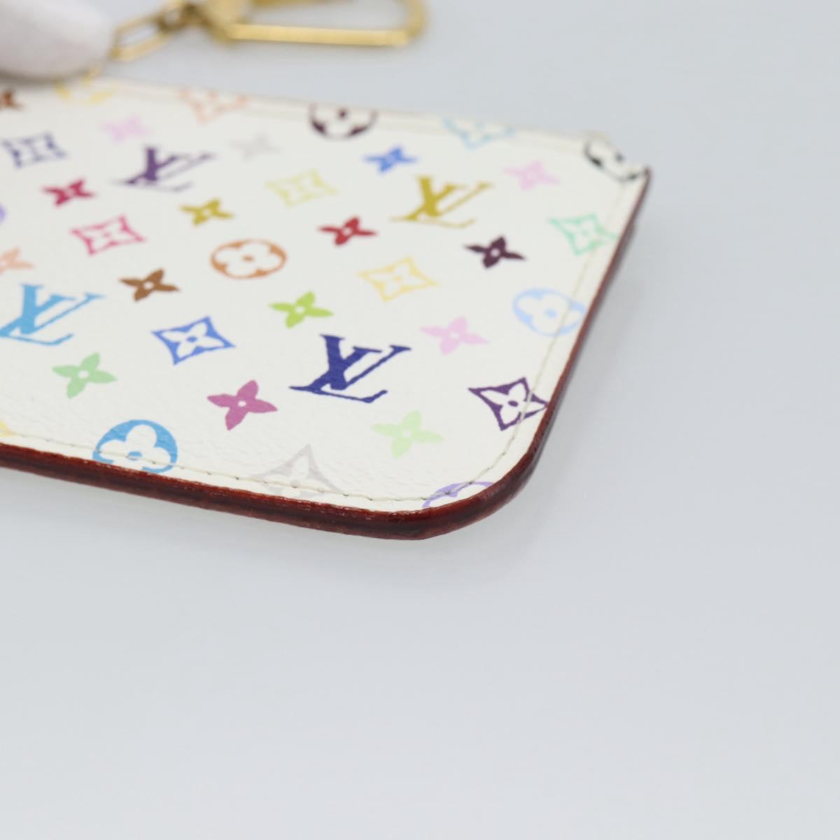 LOUIS VUITTON Monogram Multicolor Pochette Cles NM White M93733 LV Auth 195617V