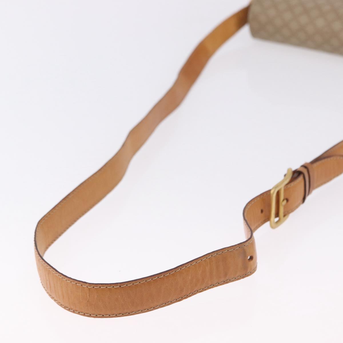 CELINE Macadam Canvas Shoulder Bag PVC Beige Gold Auth 195634