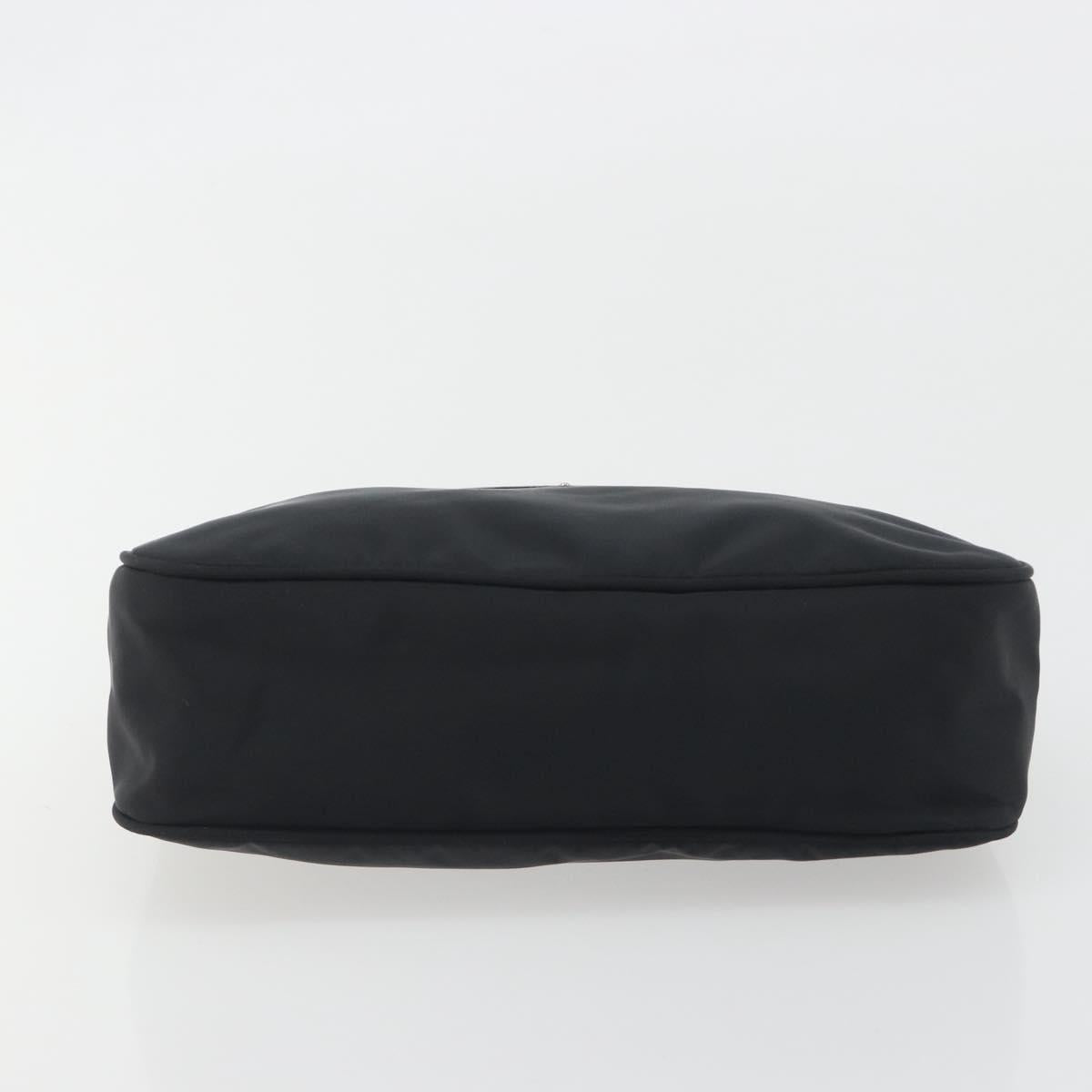 PRADA Hand Pouch Nylon Black Silver Auth 195635V