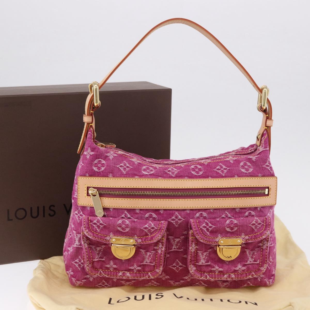 LOUIS VUITTON Monogram Denim Buggy PM Shoulder Bag Pink M95216 LV Auth 195638SAM