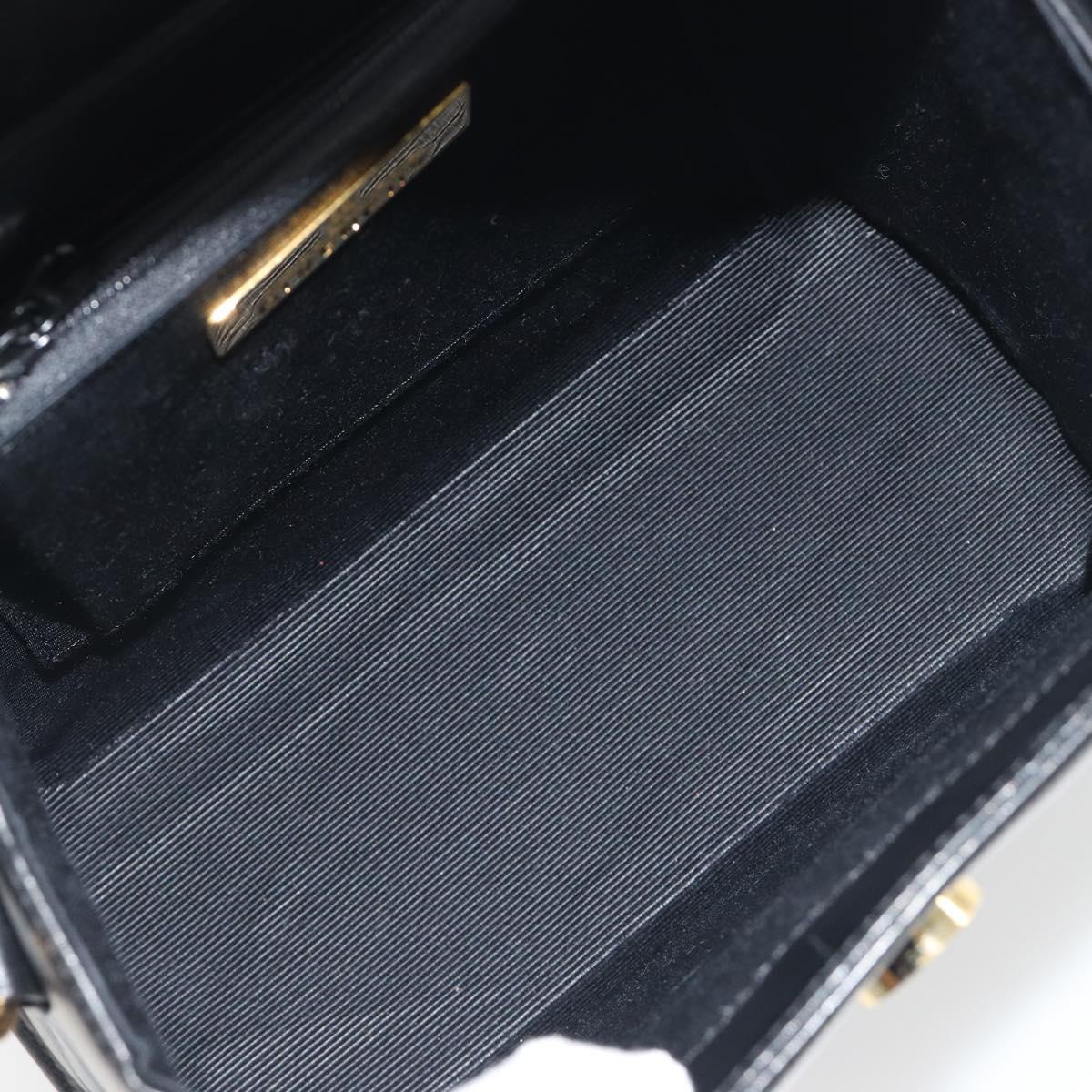 GIVENCHY Hand Bag Leather Black Gold Auth 195642A