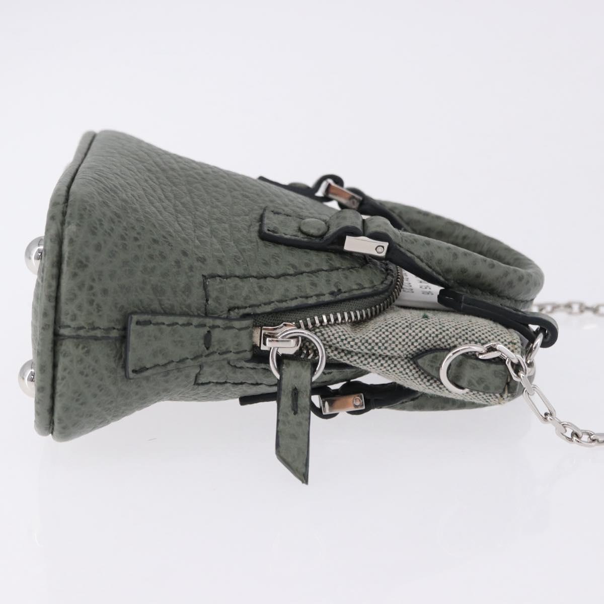 Maison Margiela 5AC 2way Mini Bag Hand Leather Gray Silver Auth 195644M