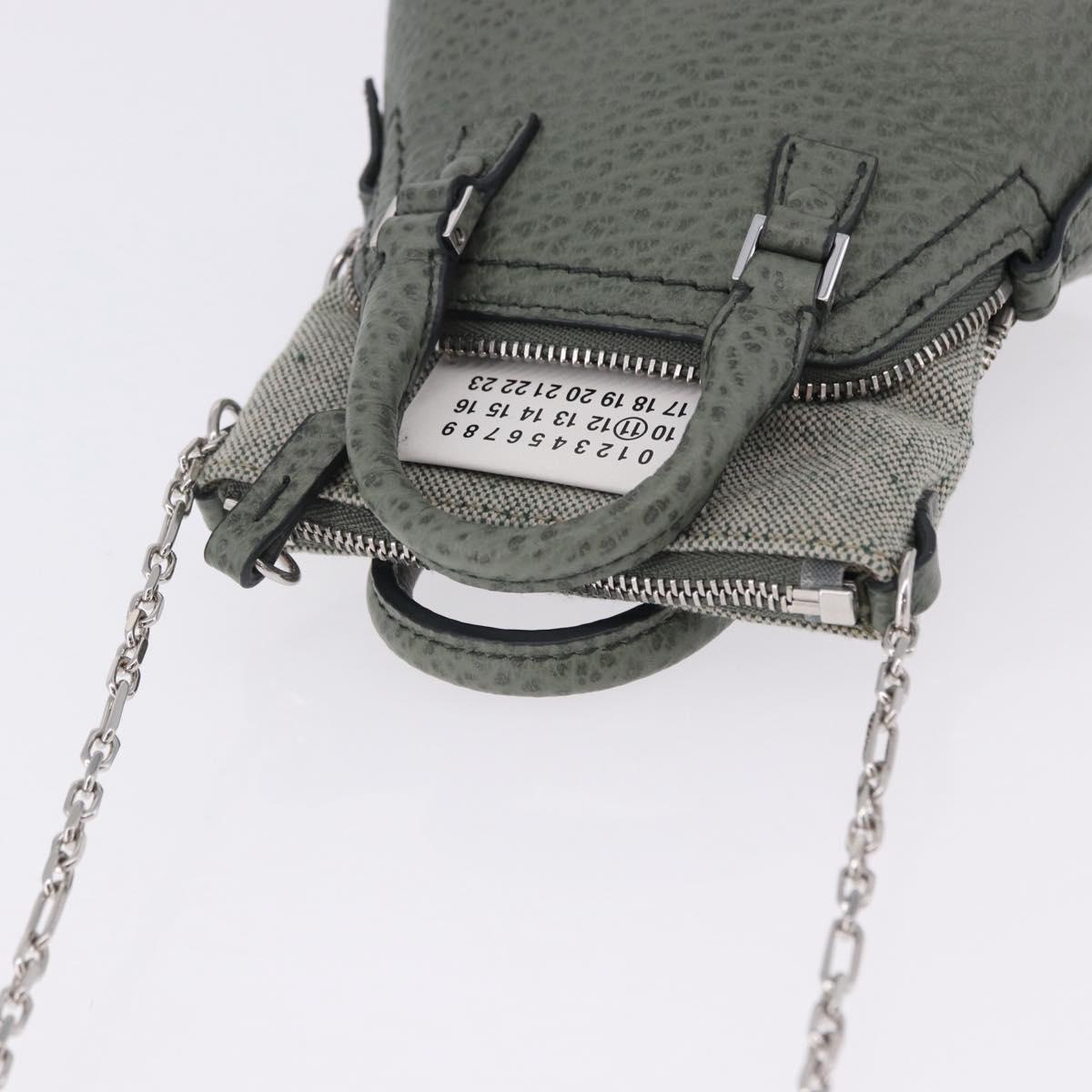 Maison Margiela 5AC 2way Mini Bag Hand Leather Gray Silver Auth 195644M