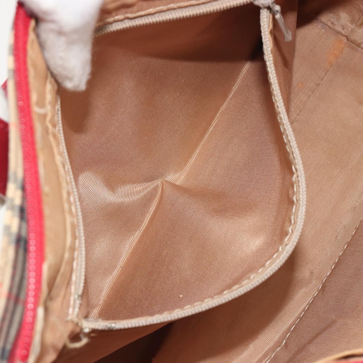 BURBERRY Nova Check Hand Bag Canvas Beige Auth 195651