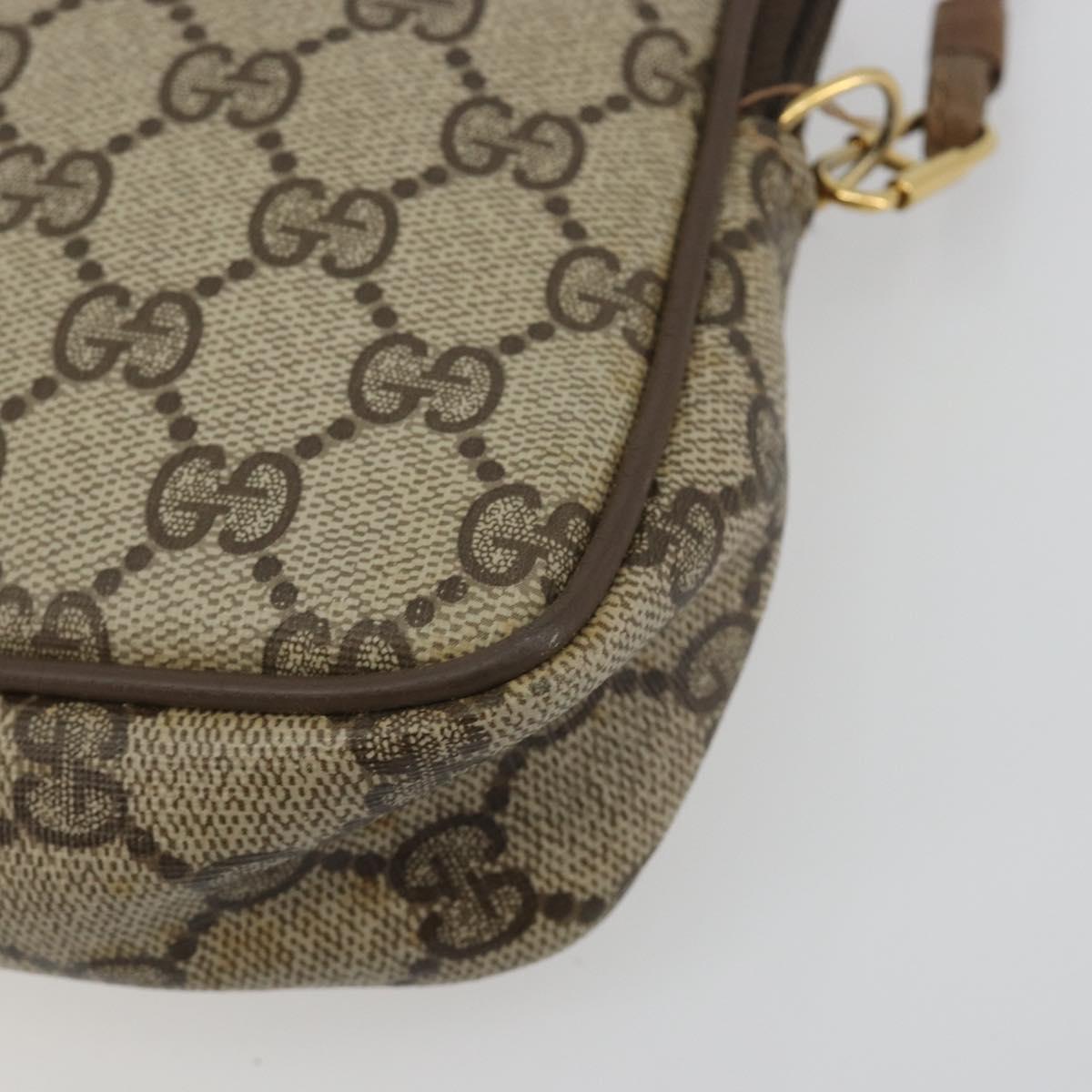 GUCCI GG Supreme Shoulder Bag PVC Beige Gold 97 02 068 Auth 195658