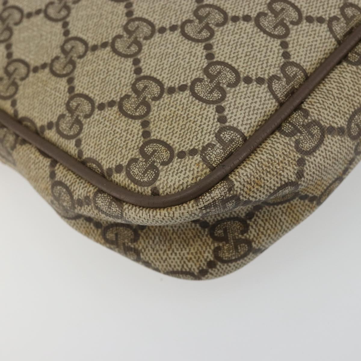 GUCCI GG Supreme Shoulder Bag PVC Beige Gold 97 02 068 Auth 195658
