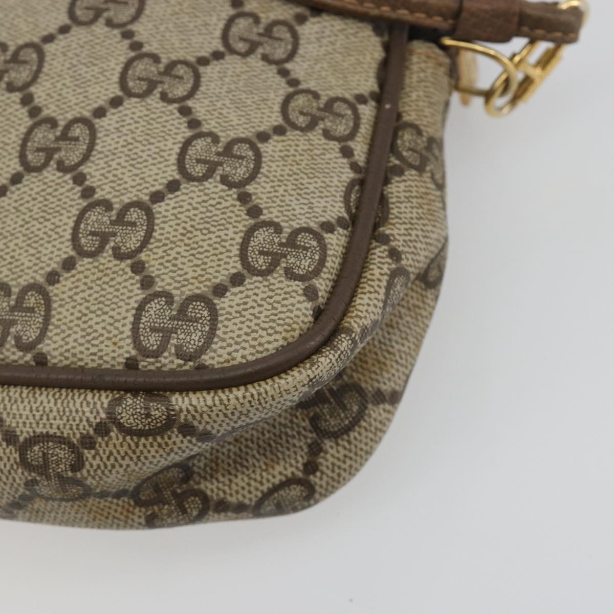 GUCCI GG Supreme Shoulder Bag PVC Beige Gold 97 02 068 Auth 195658