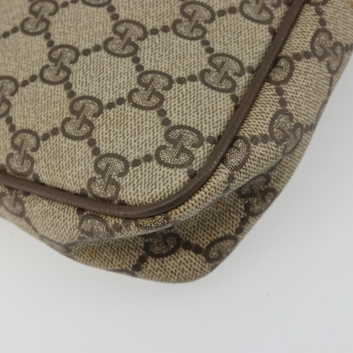 GUCCI GG Supreme Shoulder Bag PVC Beige Gold 97 02 068 Auth 195658