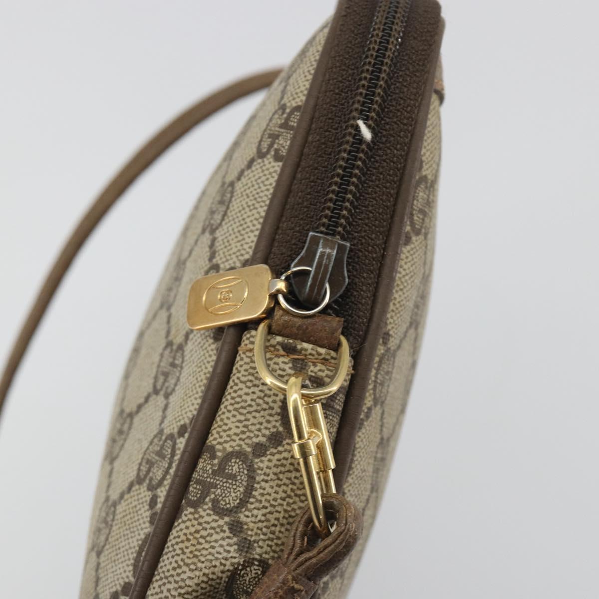 GUCCI GG Supreme Shoulder Bag PVC Beige Gold 97 02 068 Auth 195658