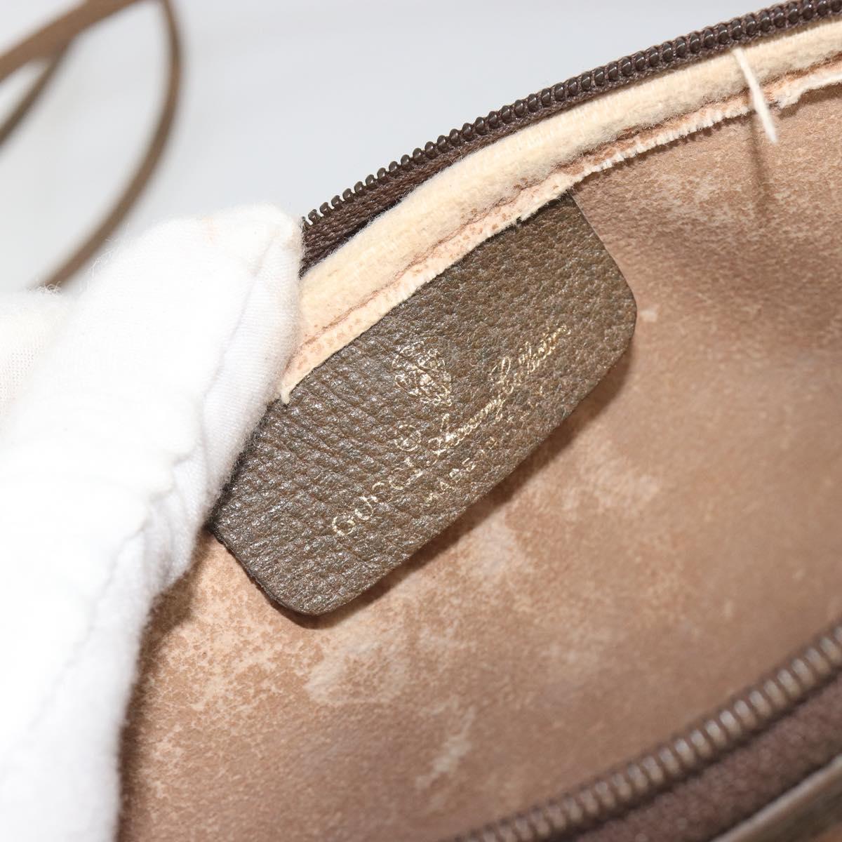 GUCCI GG Supreme Shoulder Bag PVC Beige Gold 97 02 068 Auth 195658