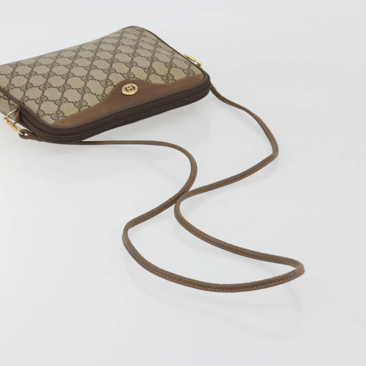 GUCCI GG Supreme Shoulder Bag PVC Beige Gold 97 02 068 Auth 195658