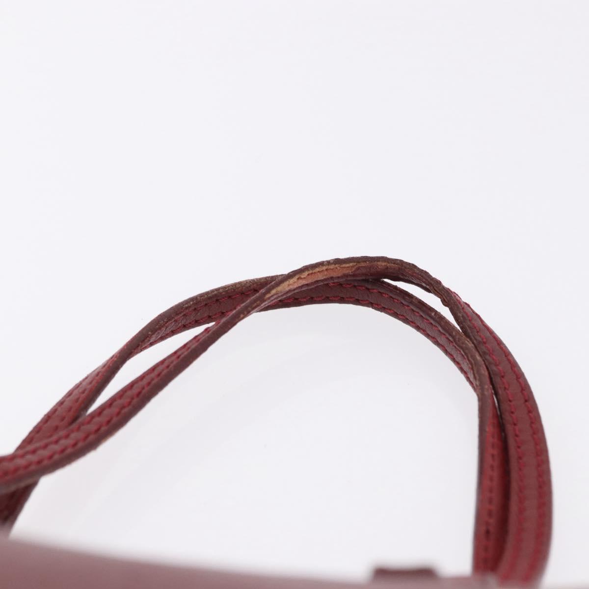 FENDI Hand Bag Leather Red Gold Auth 195663