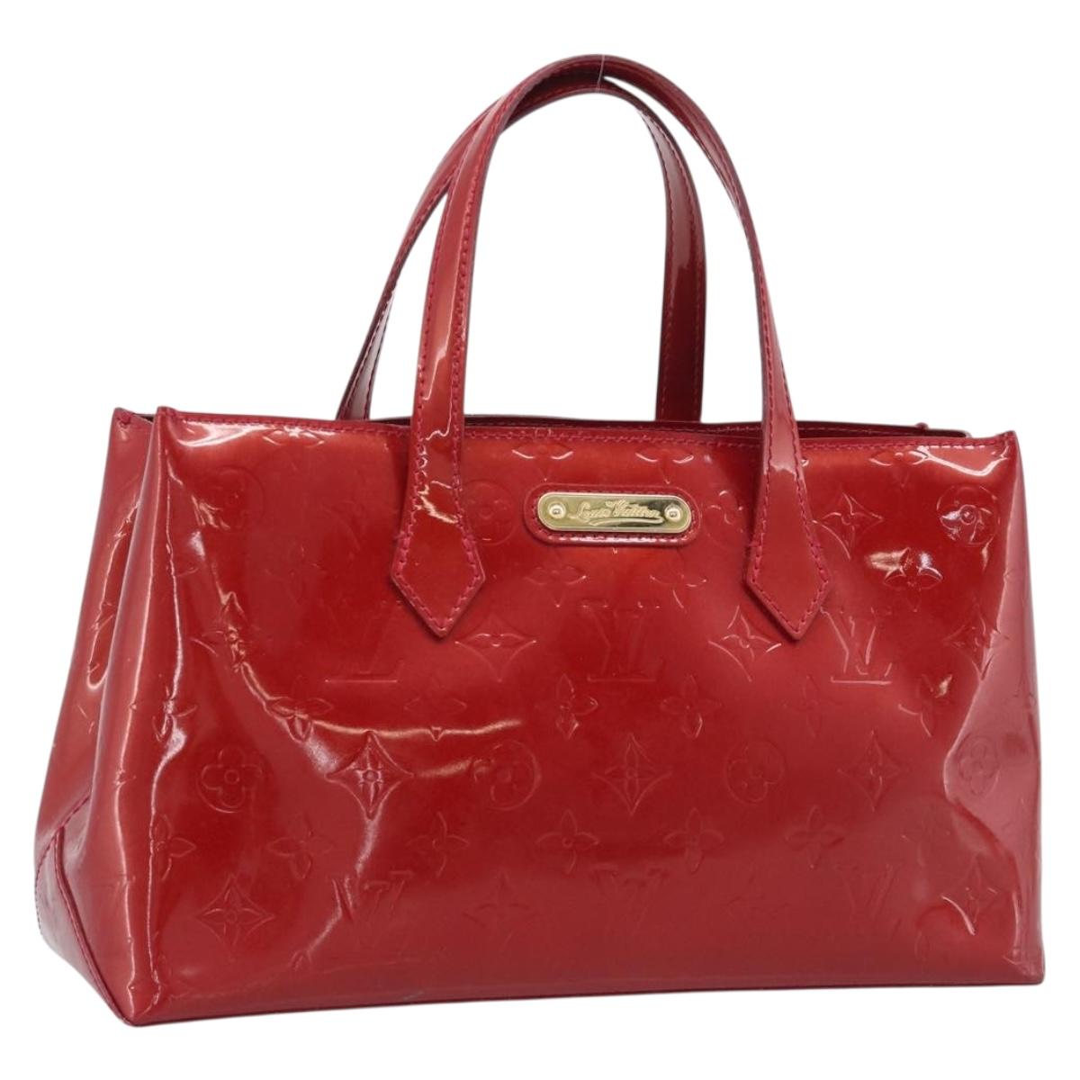 LOUIS VUITTON Monogram Vernis Wilshire PM Bag Pomme D'amour M93642 Auth 195664