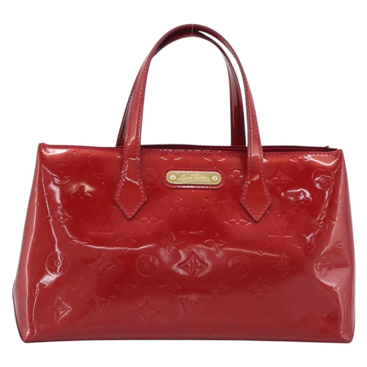 LOUIS VUITTON Monogram Vernis Wilshire PM Bag Pomme D'amour M93642 Auth 195664