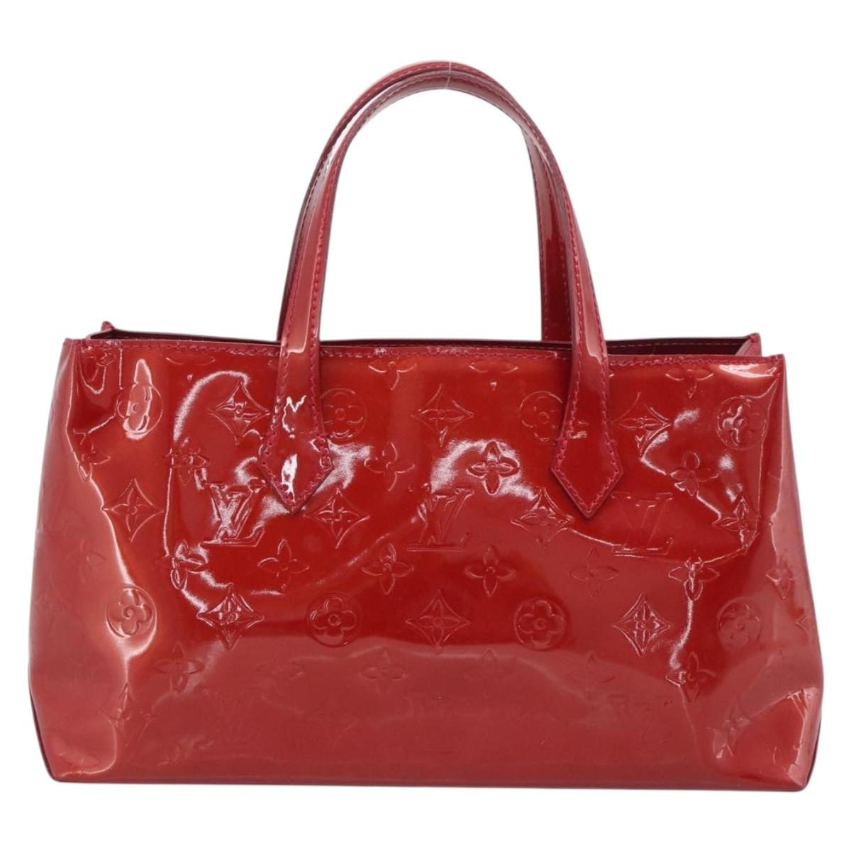 LOUIS VUITTON Monogram Vernis Wilshire PM Bag Pomme D'amour M93642 Auth 195664