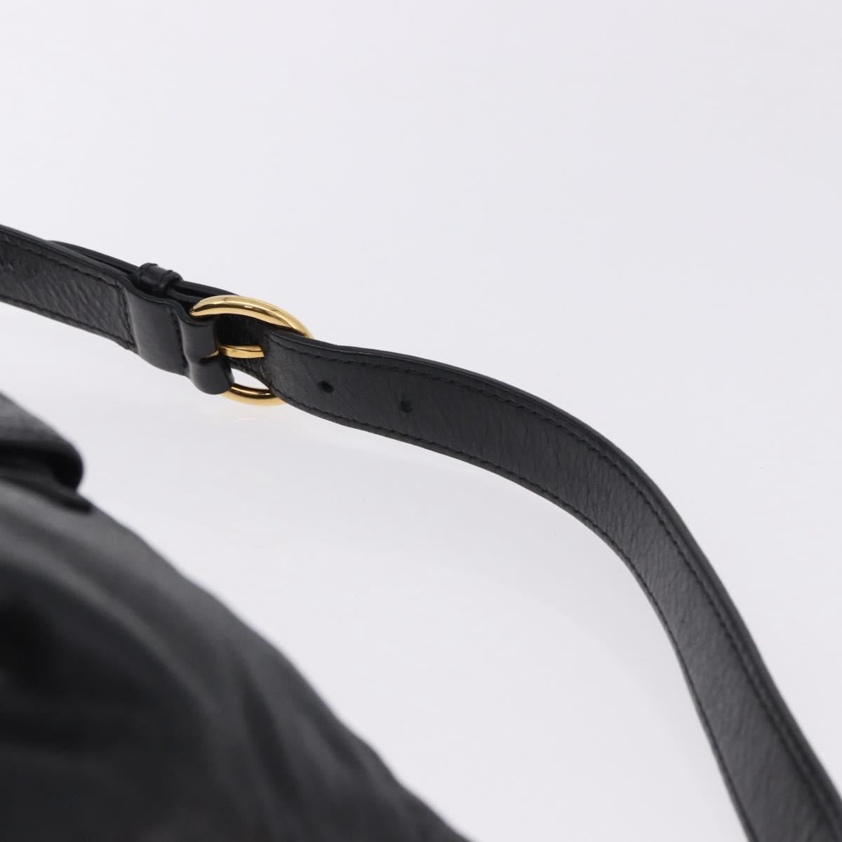 Miu Miu Shoulder Bag Leather Black Gold Auth 195676M