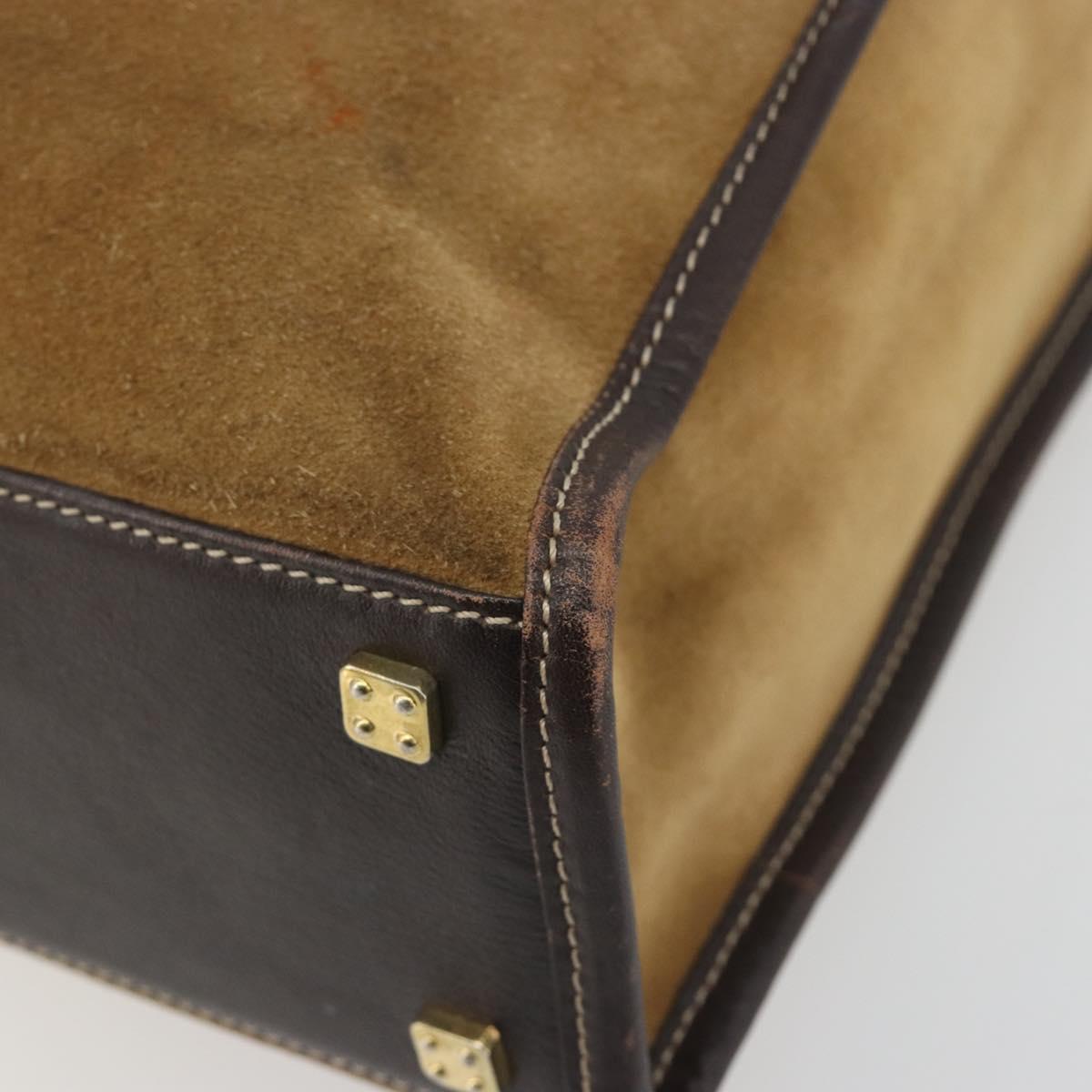 LOEWE Tote Bag Suede Brown Gold Auth 195677