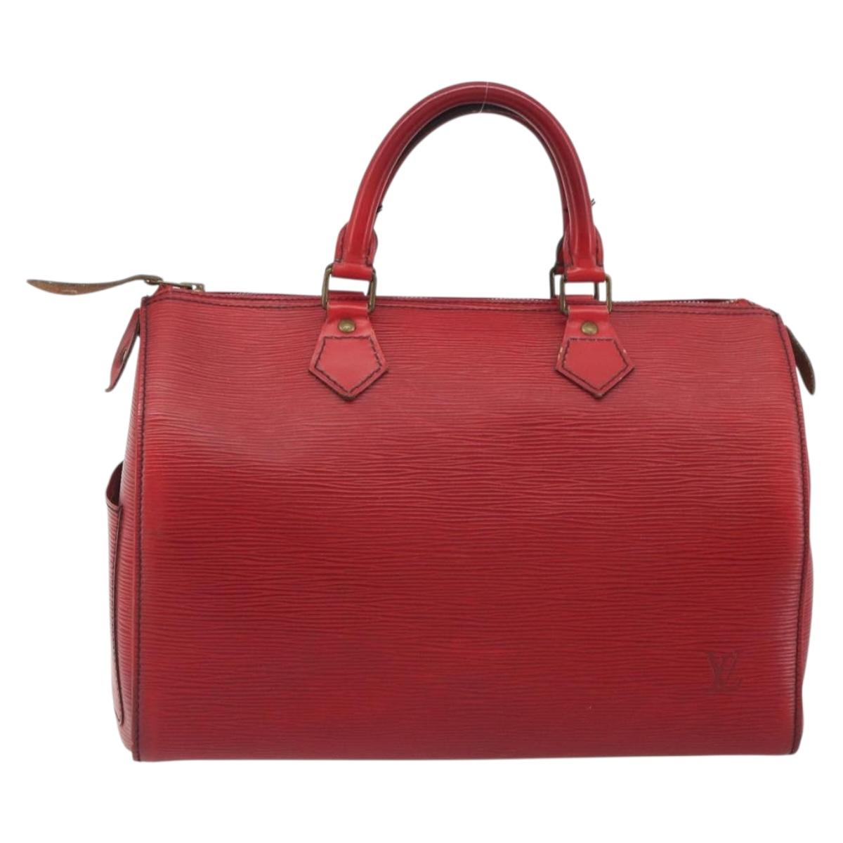 LOUIS VUITTON Epi Speedy 30 Hand Bag Castilian Red M43007 LV Auth 195684