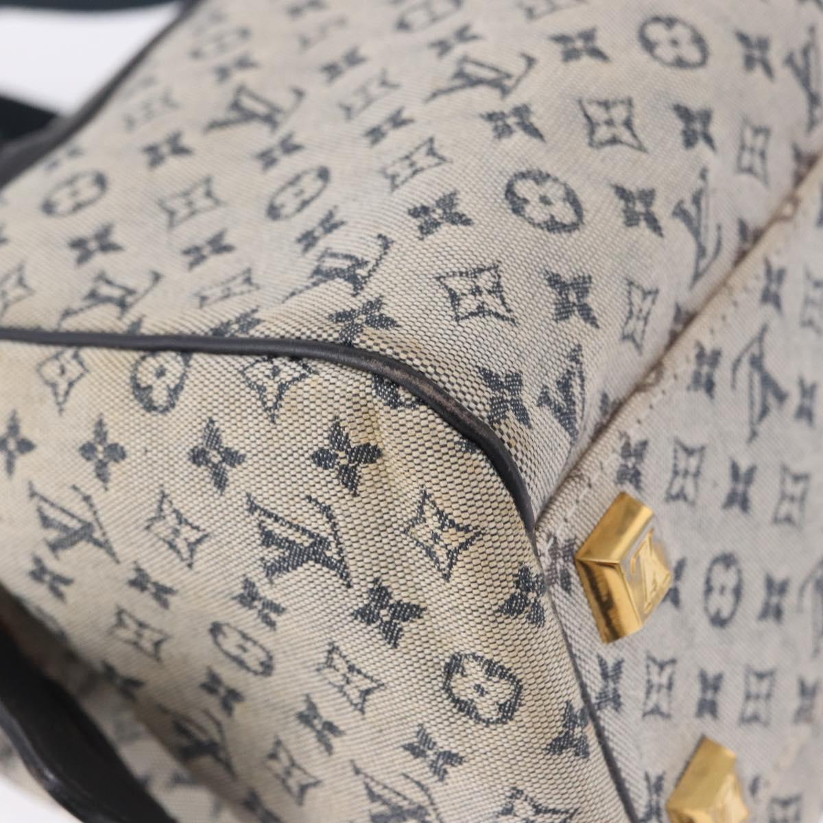 LOUIS VUITTON Monogram Mini Josephine PM Hand Bag Blue M92049 LV Auth 195685