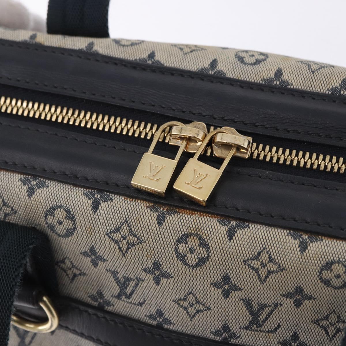 LOUIS VUITTON Monogram Mini Josephine PM Hand Bag Blue M92049 LV Auth 195685