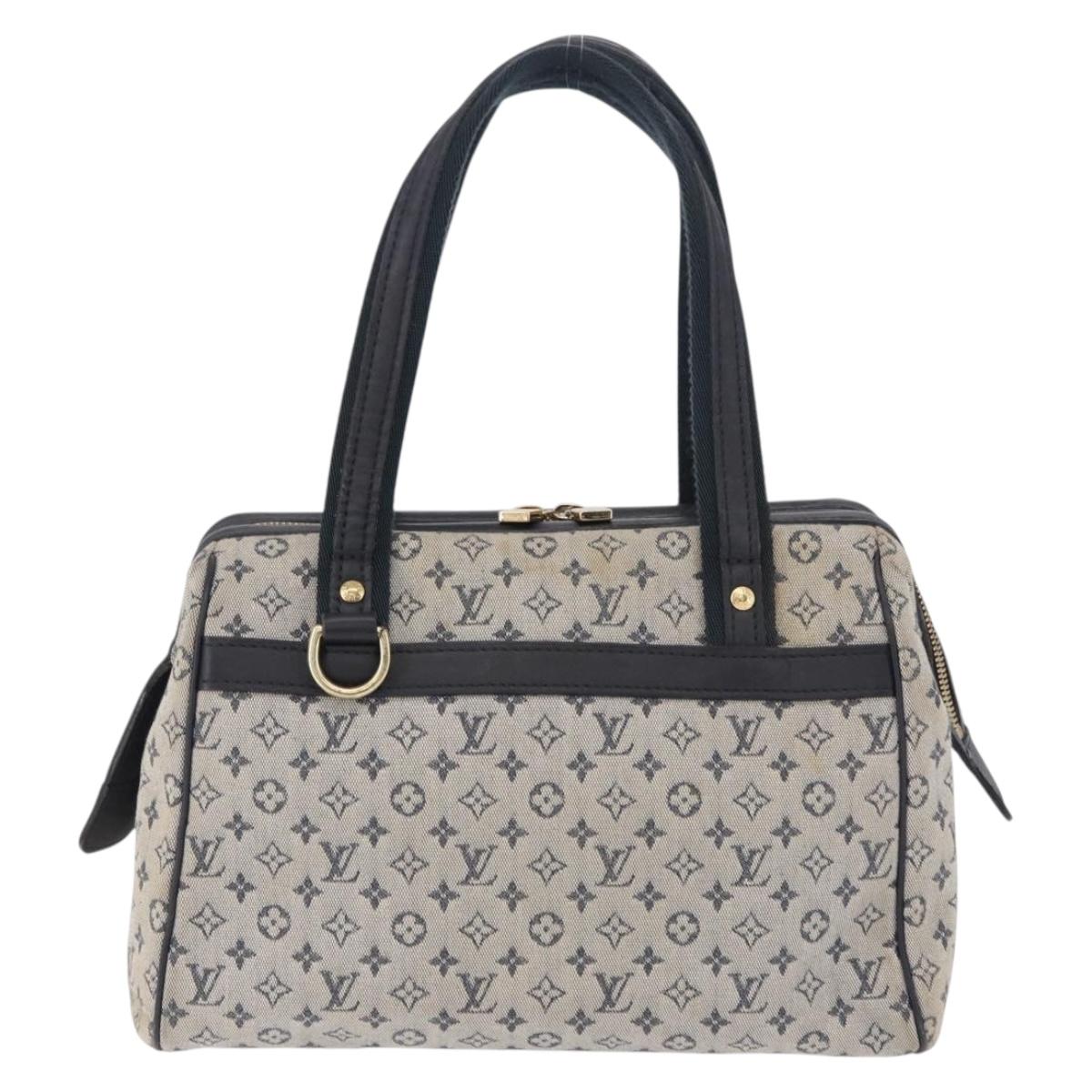 LOUIS VUITTON Monogram Mini Josephine PM Hand Bag Blue M92049 LV Auth 195685