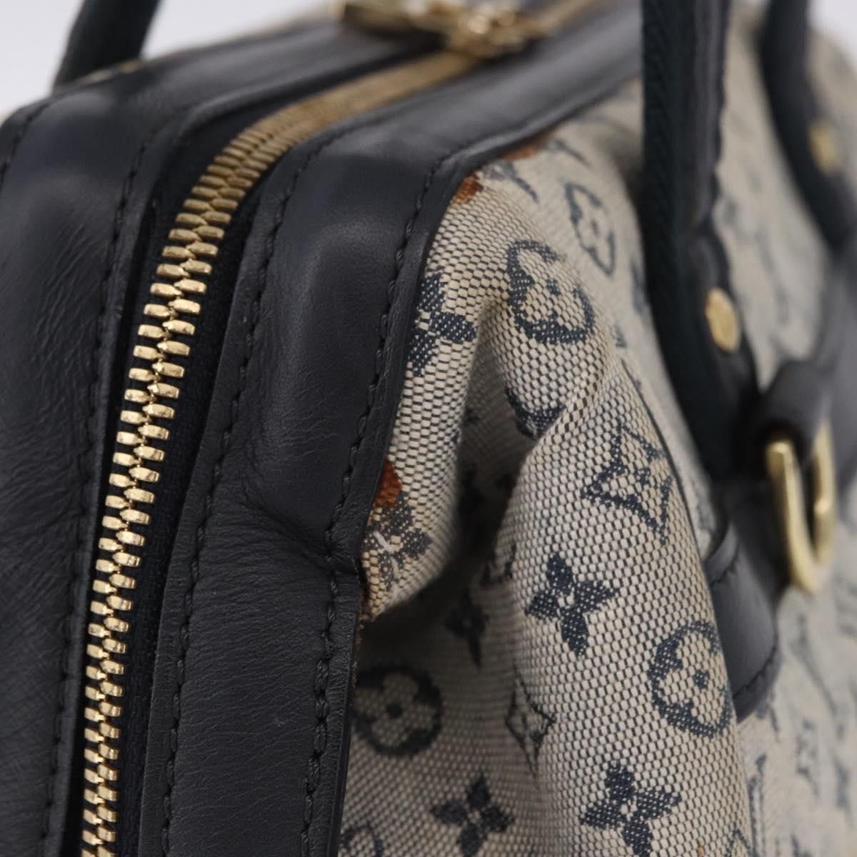 LOUIS VUITTON Monogram Mini Josephine PM Hand Bag Blue M92049 LV Auth 195685