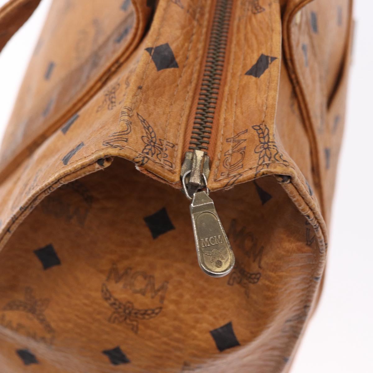MCM Vicetos Logogram Shoulder Bag PVC Leather Brown Gold Auth 195687