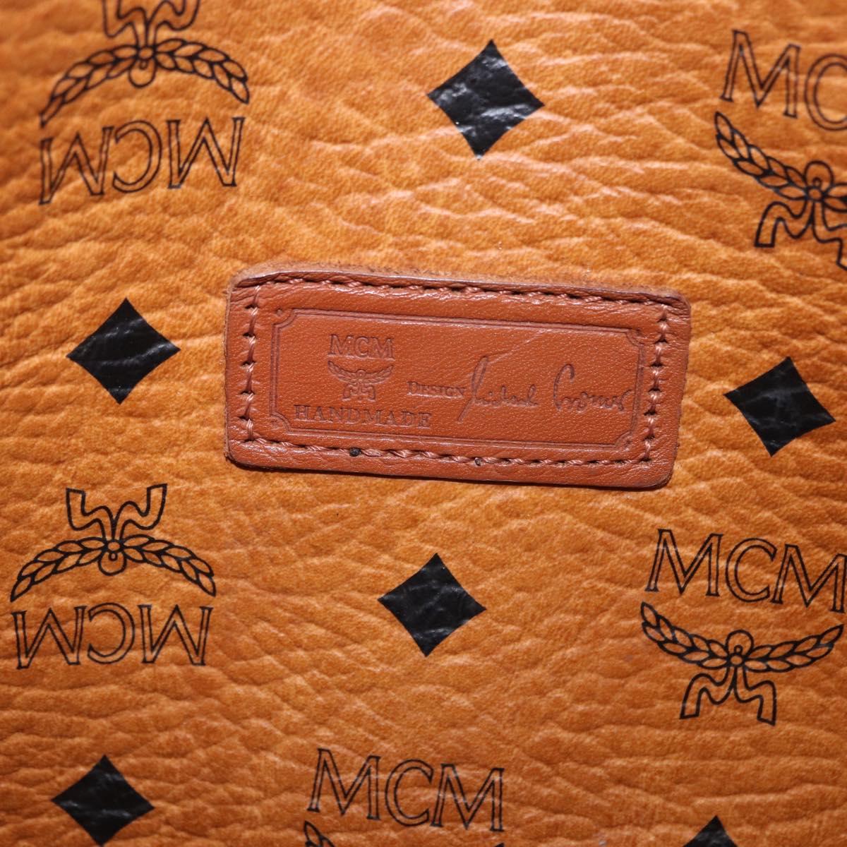 MCM Vicetos Logogram Shoulder Bag PVC Leather Brown Gold Auth 195687
