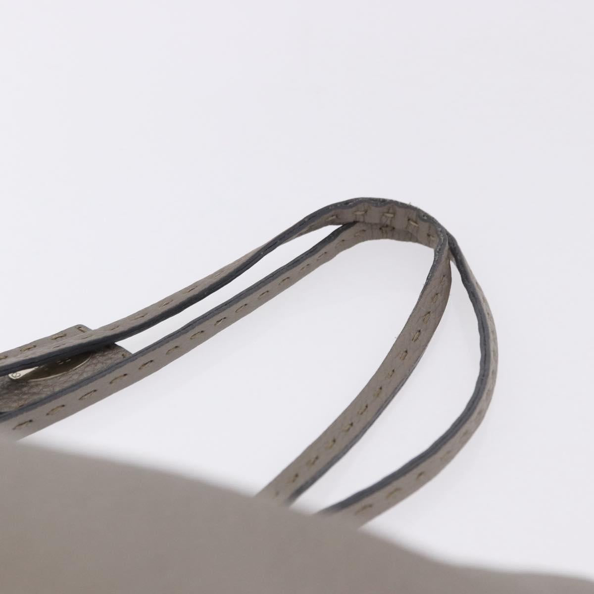 FENDI Celeria Hand Bag Leather Gray Silver Auth 195694A