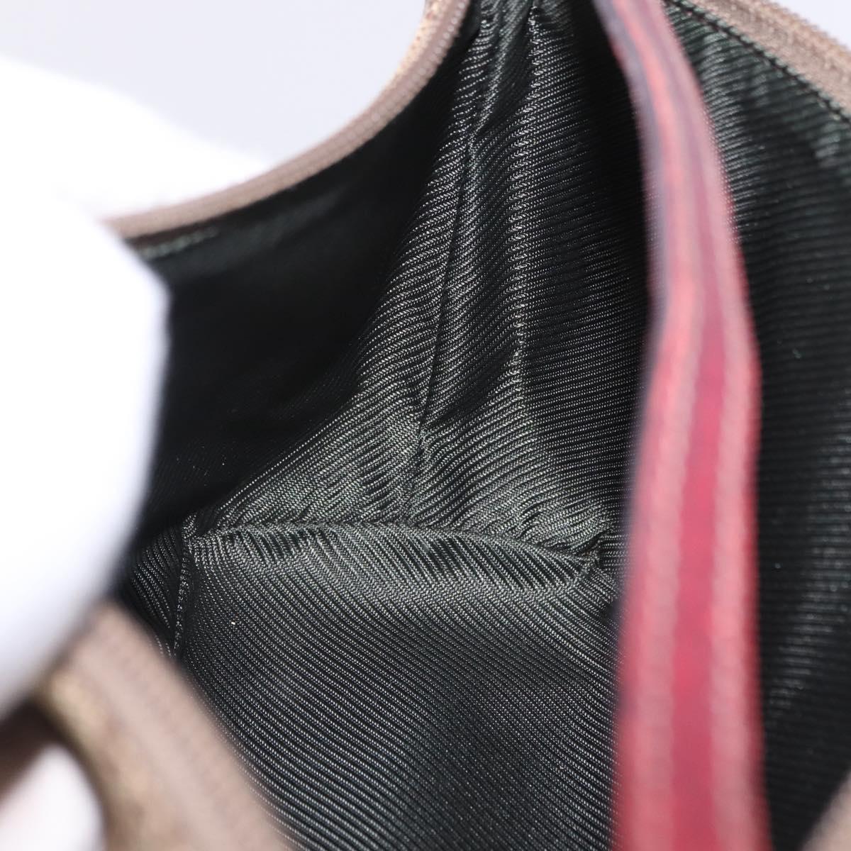 GUCCI GG Canvas Accessory Pouch Beige Silver 07198 Auth 195698
