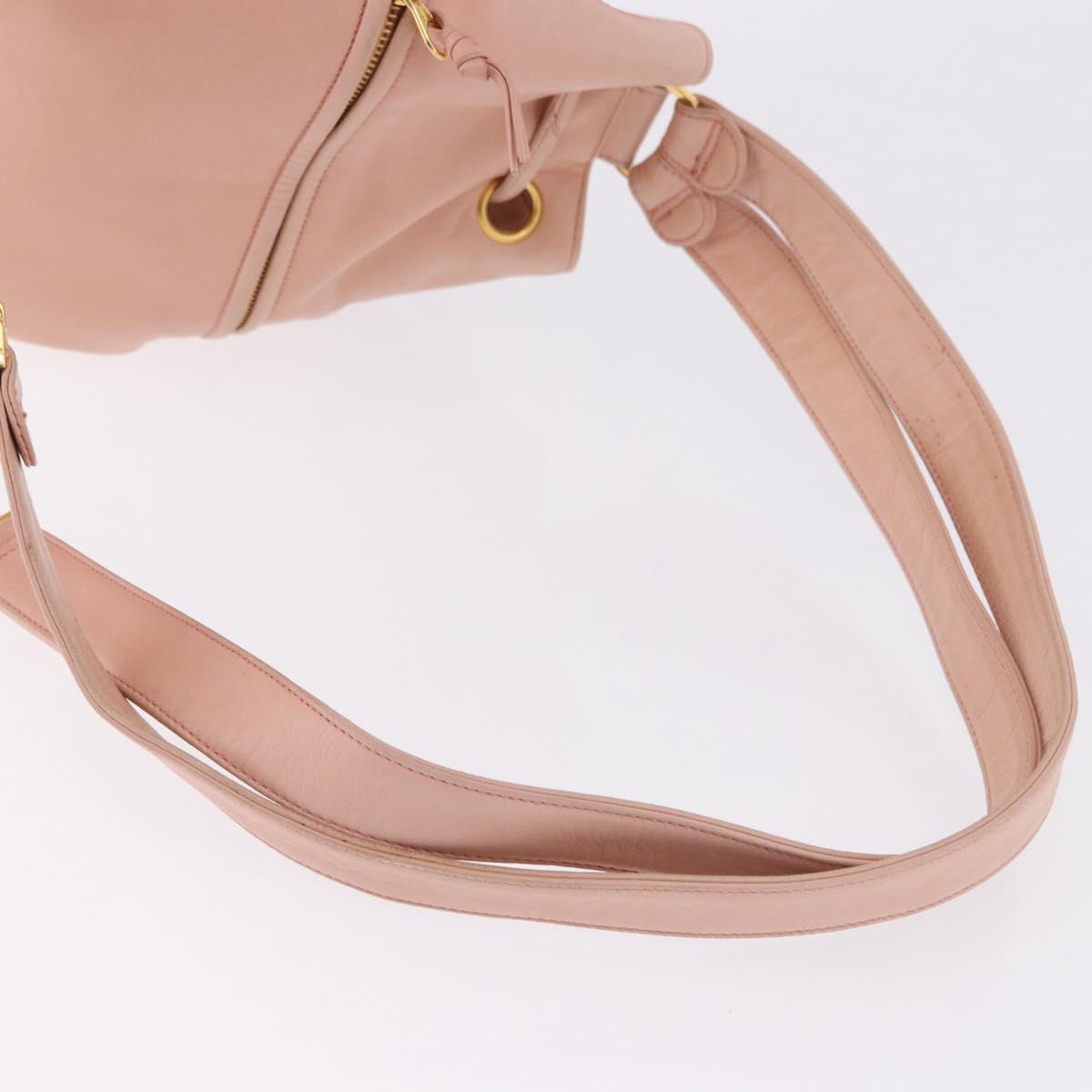 CHANEL Backpack Lamb Skin Pink Gold CC Auth 195704A