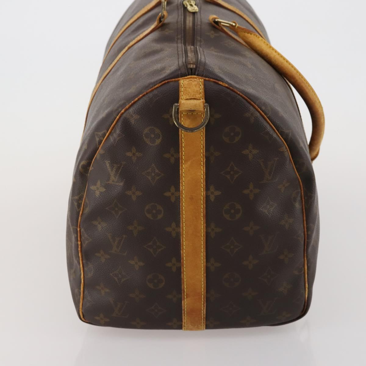 LOUIS VUITTON Monogram Keepall Bandouliere 55 Boston Bag M41414 LV Auth 195706