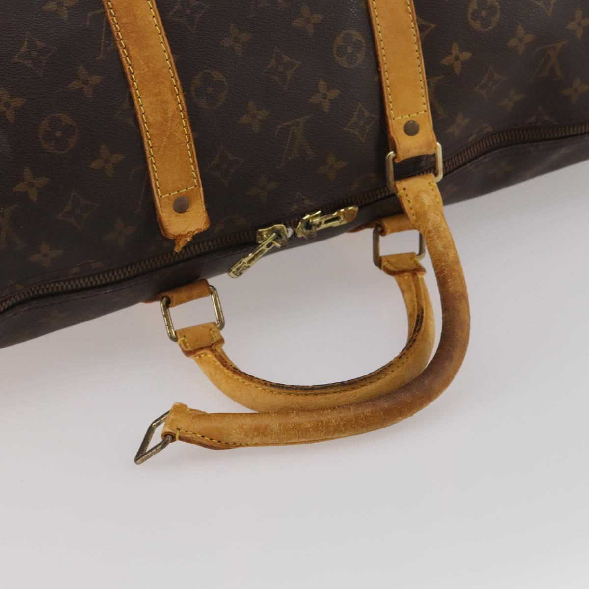 LOUIS VUITTON Monogram Keepall Bandouliere 55 Boston Bag M41414 LV Auth 195706