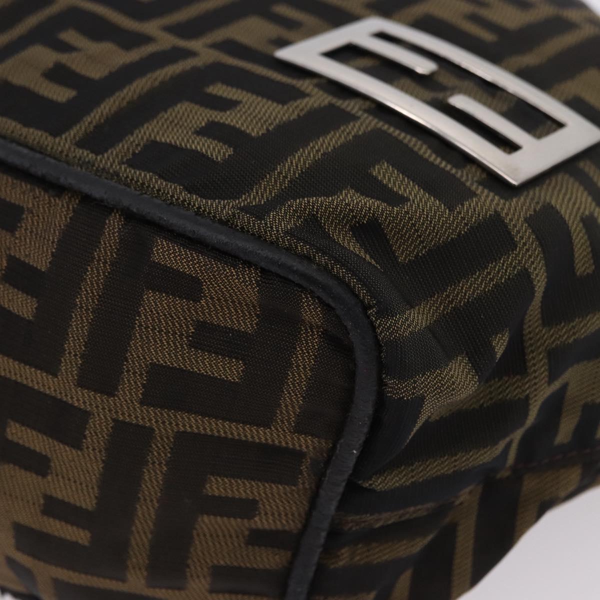 FENDI Zucca Canvas Hand Bag Brown Black Auth 195714